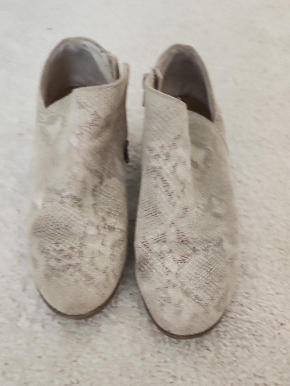 Sonoma Beige Snake-Print Ankle Booties